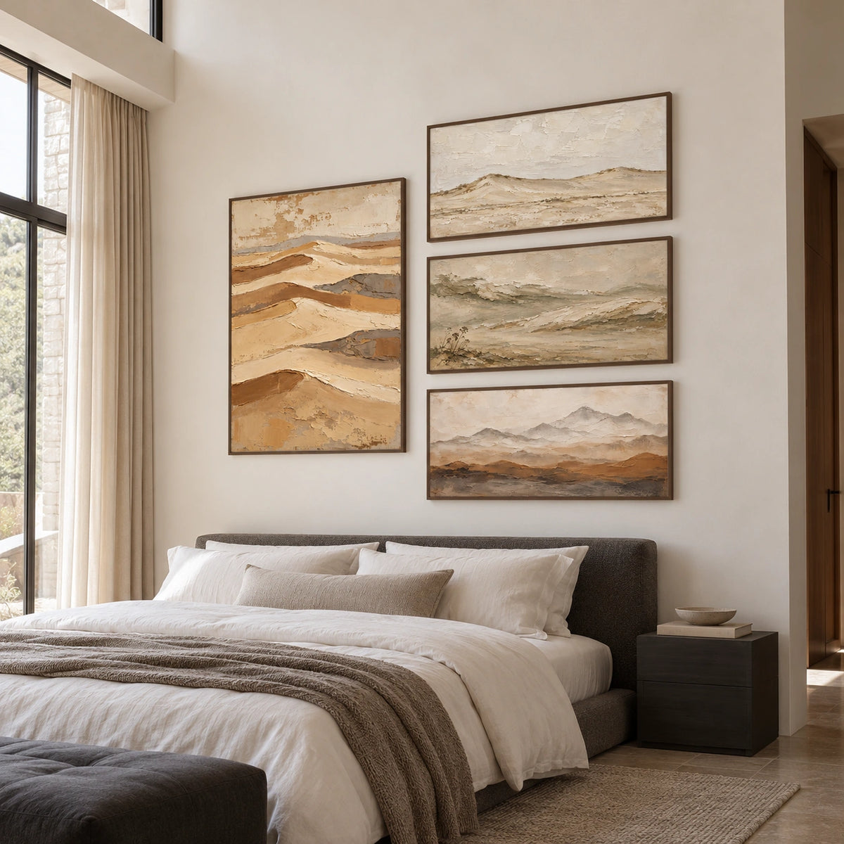 Dune-Horizons: complete gallery wall in a bedroom