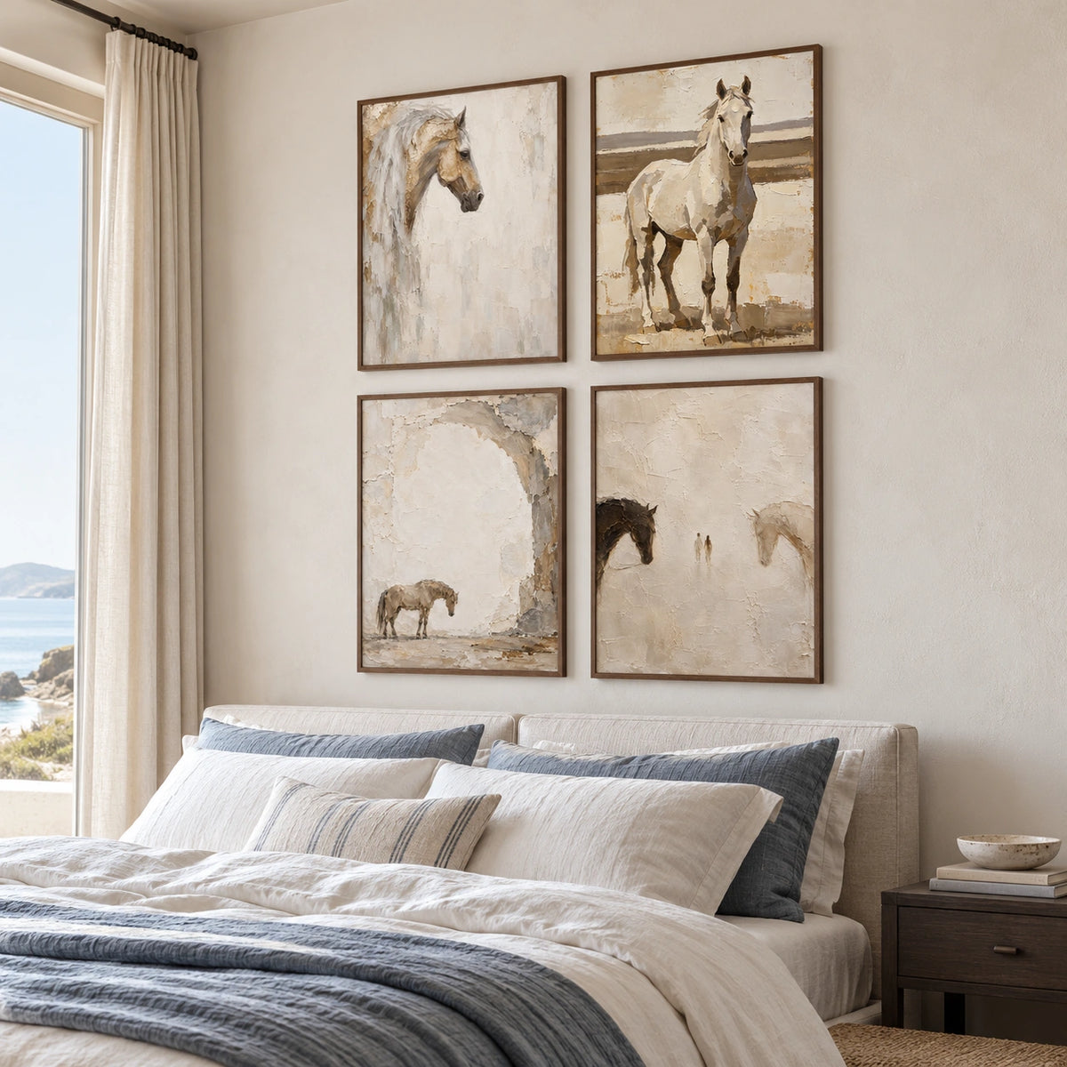 Equine-Whispers: complete gallery wall in a bedroom