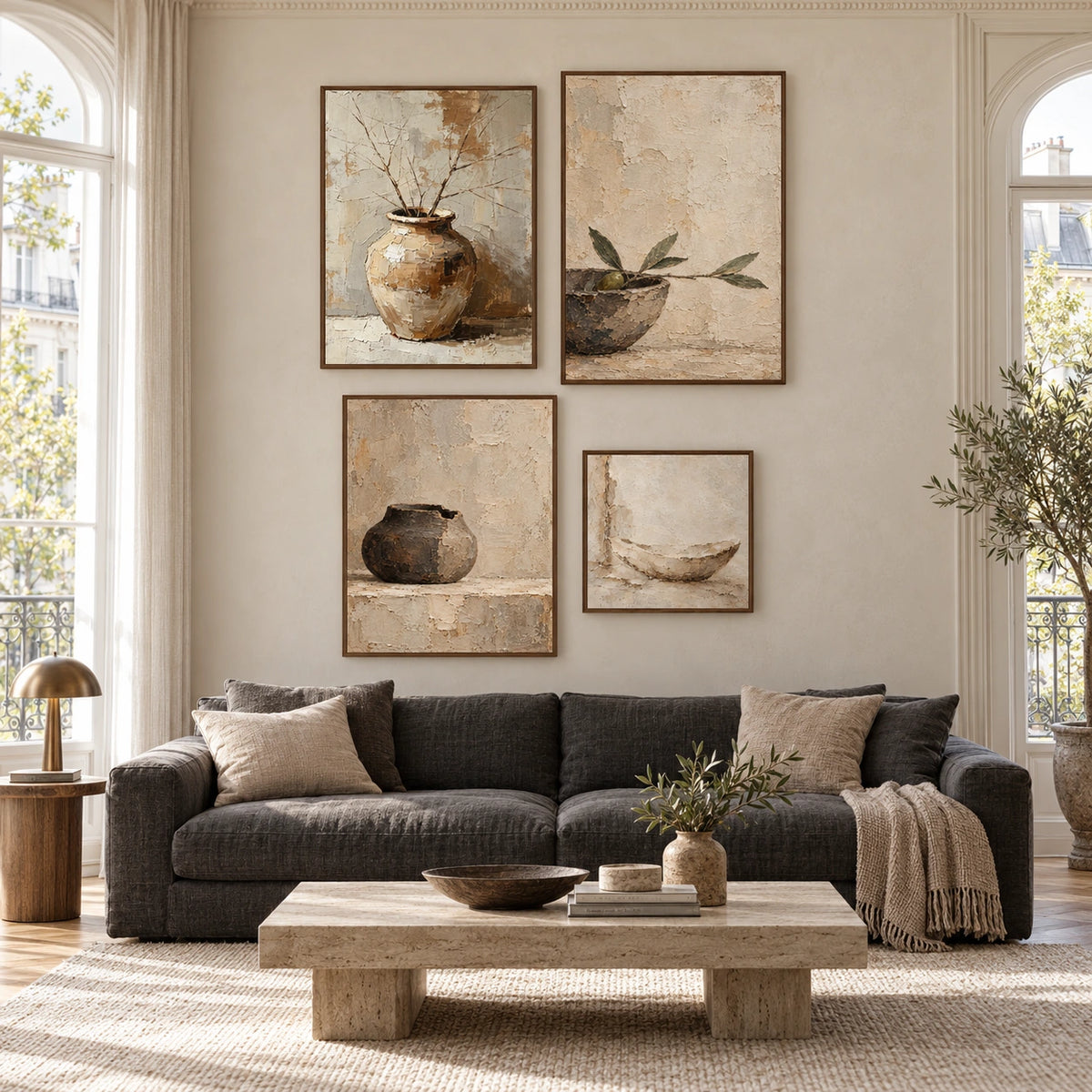 Still-Rituals: complete gallery wall in a spacious living room