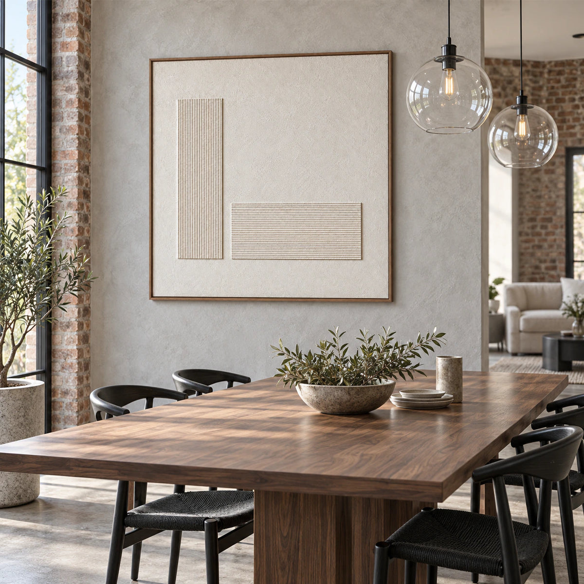 Still-Intervals displayed prominently in a refined daylight dining room.