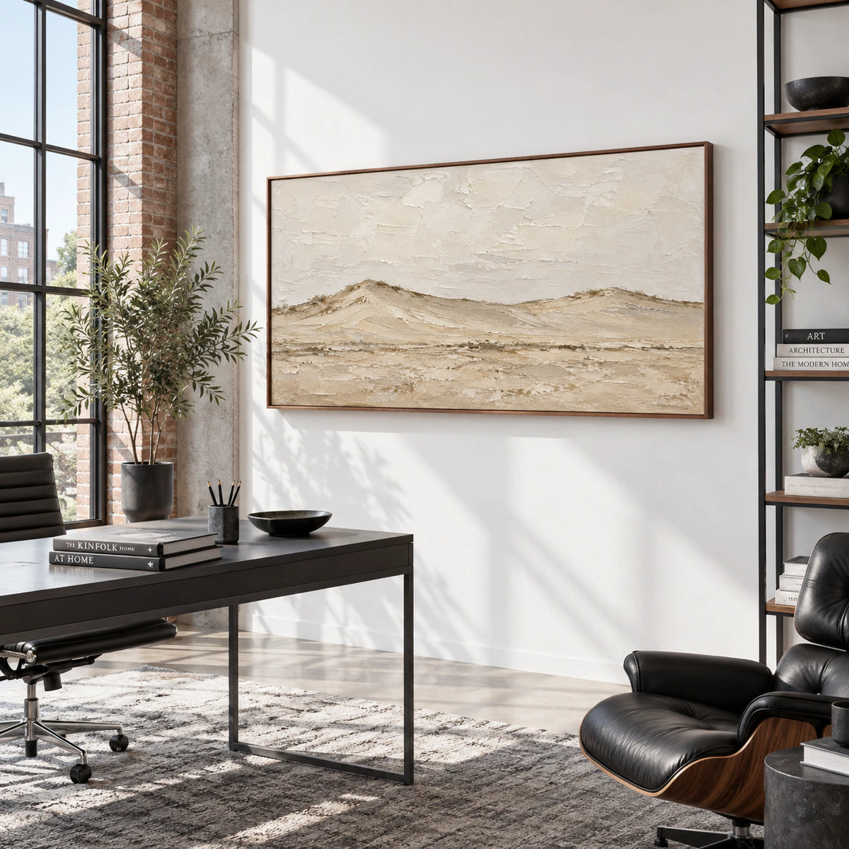 Still-Ridge in an airy reading and home-office space.