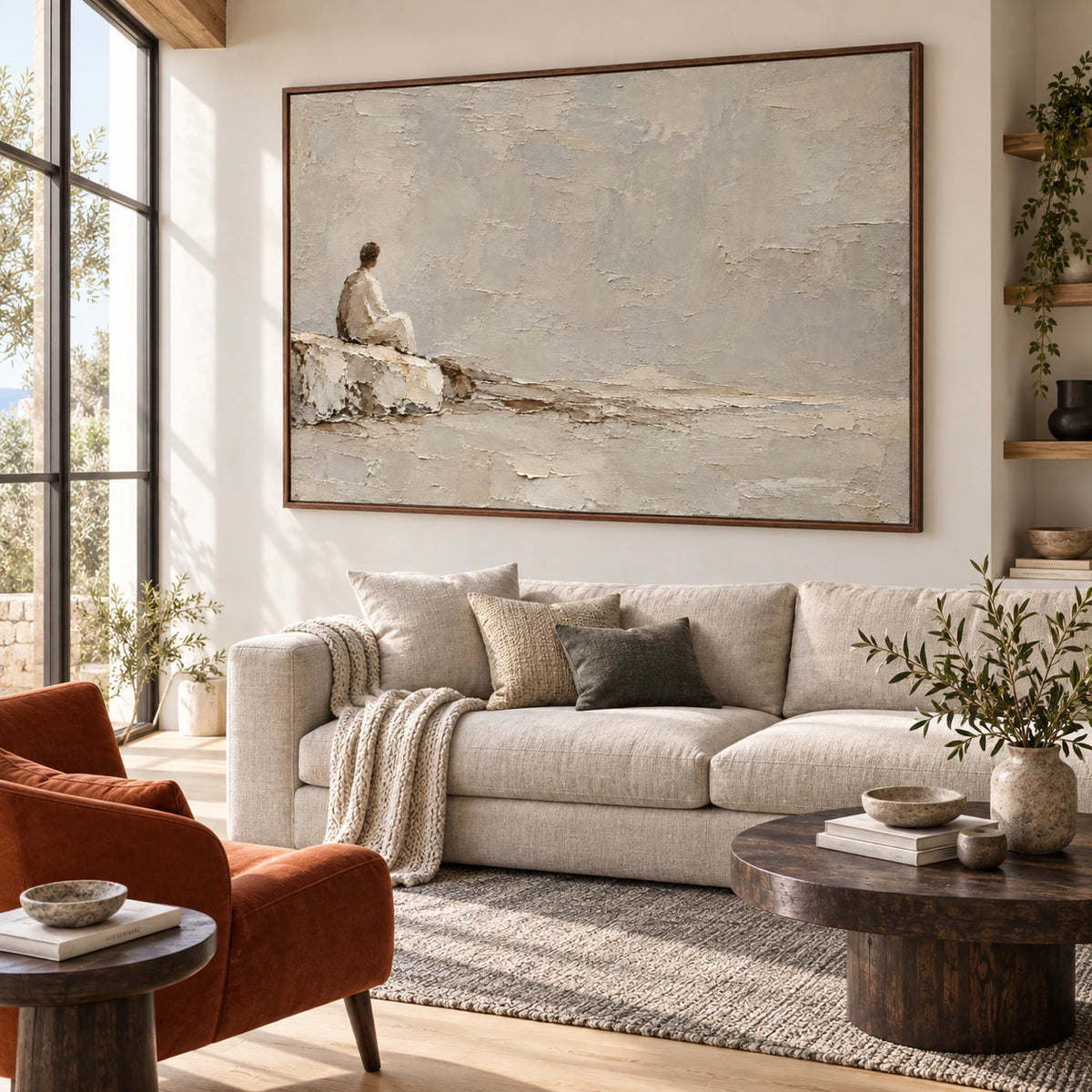 Still-Tide as the focal point in a bright, open living room.