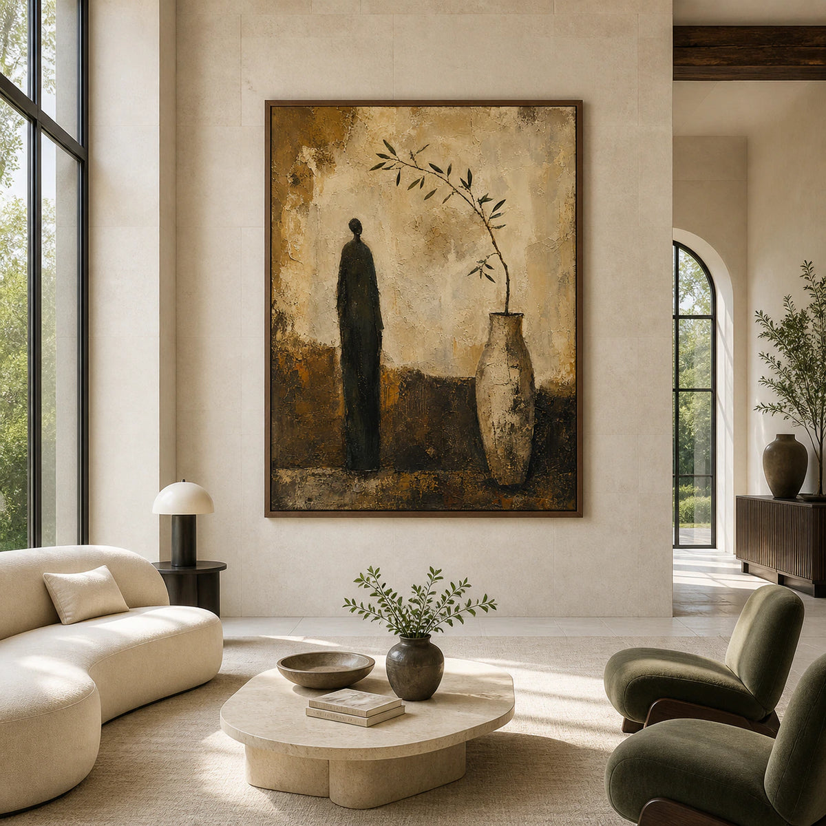 Still-Vessel displayed at large scale on a gallery wall in a spacious room.