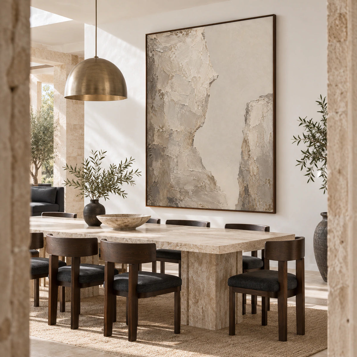 Stone-Interval displayed in a refined daylight-filled dining room.