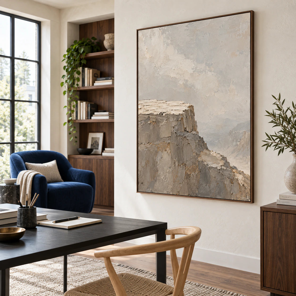 Stone-Plateau featured in an airy home office and reading space.