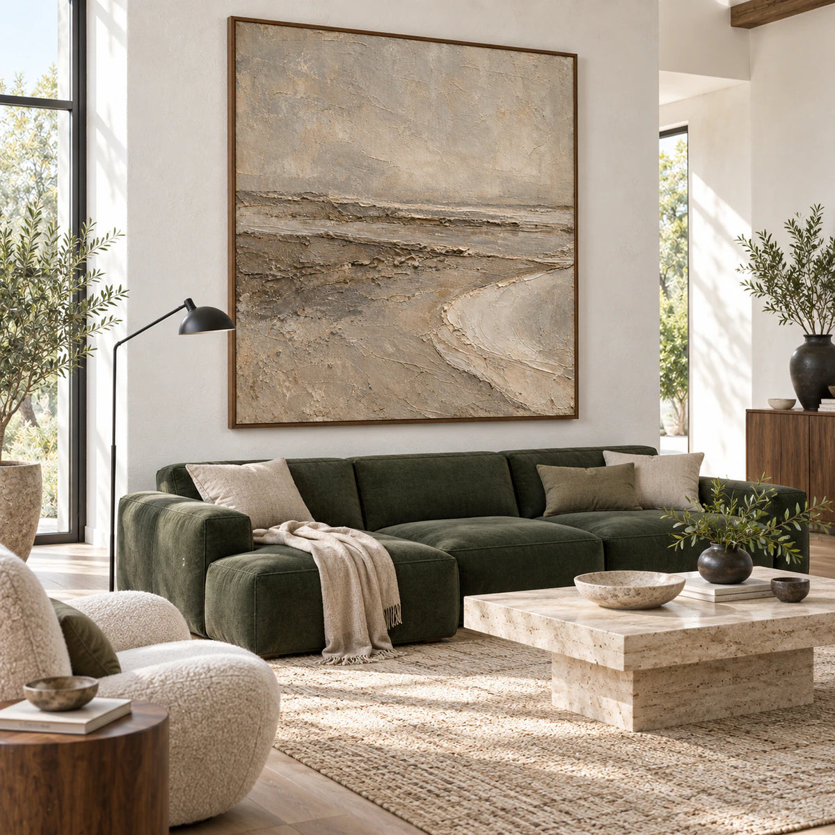 Strata-Drift as the focal point in a bright contemporary living room.