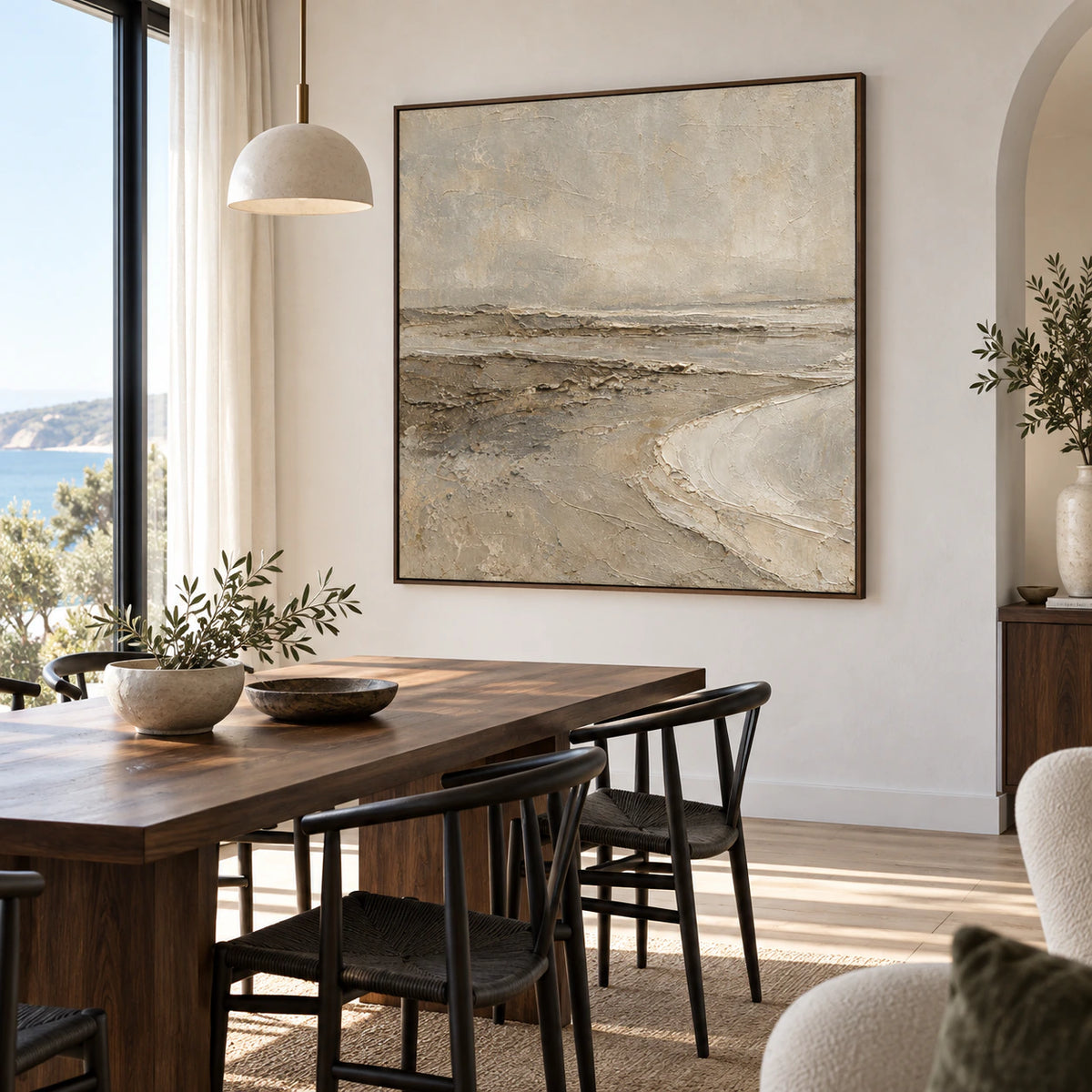 Strata-Drift above a refined dining setting in natural daylight.