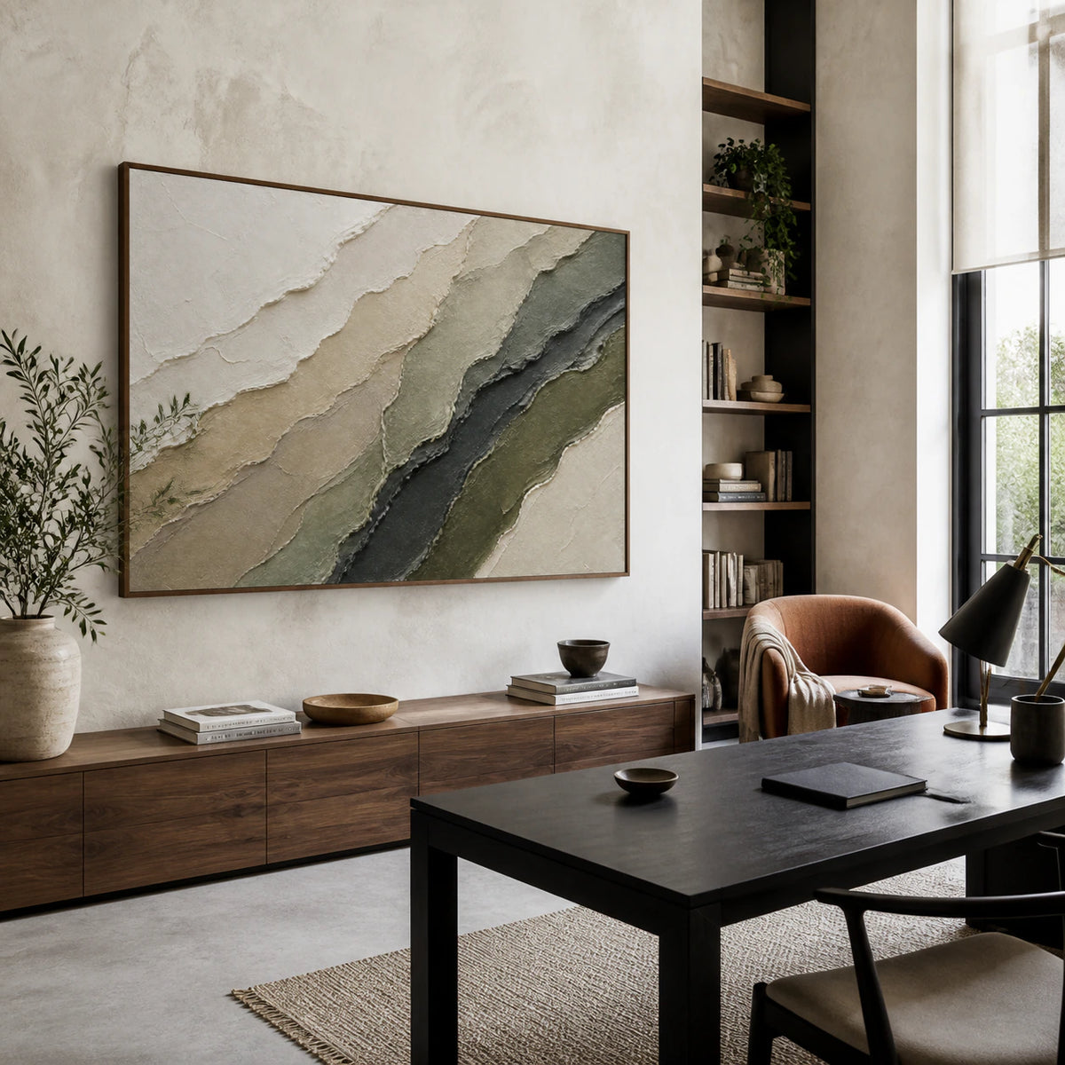 Strata-Quiet displayed prominently in an airy home office reading space.