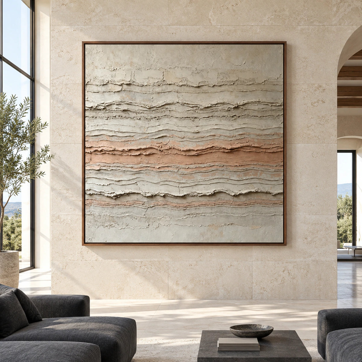 Strata-Whisper displayed large and straight-on in a bright architectural living space.