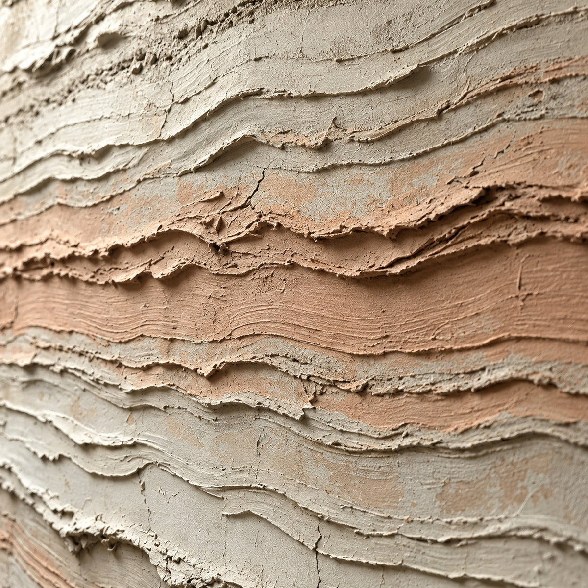 Strata-Whisper oil painting brushwork and impasto detail photographed from an oblique side angle
