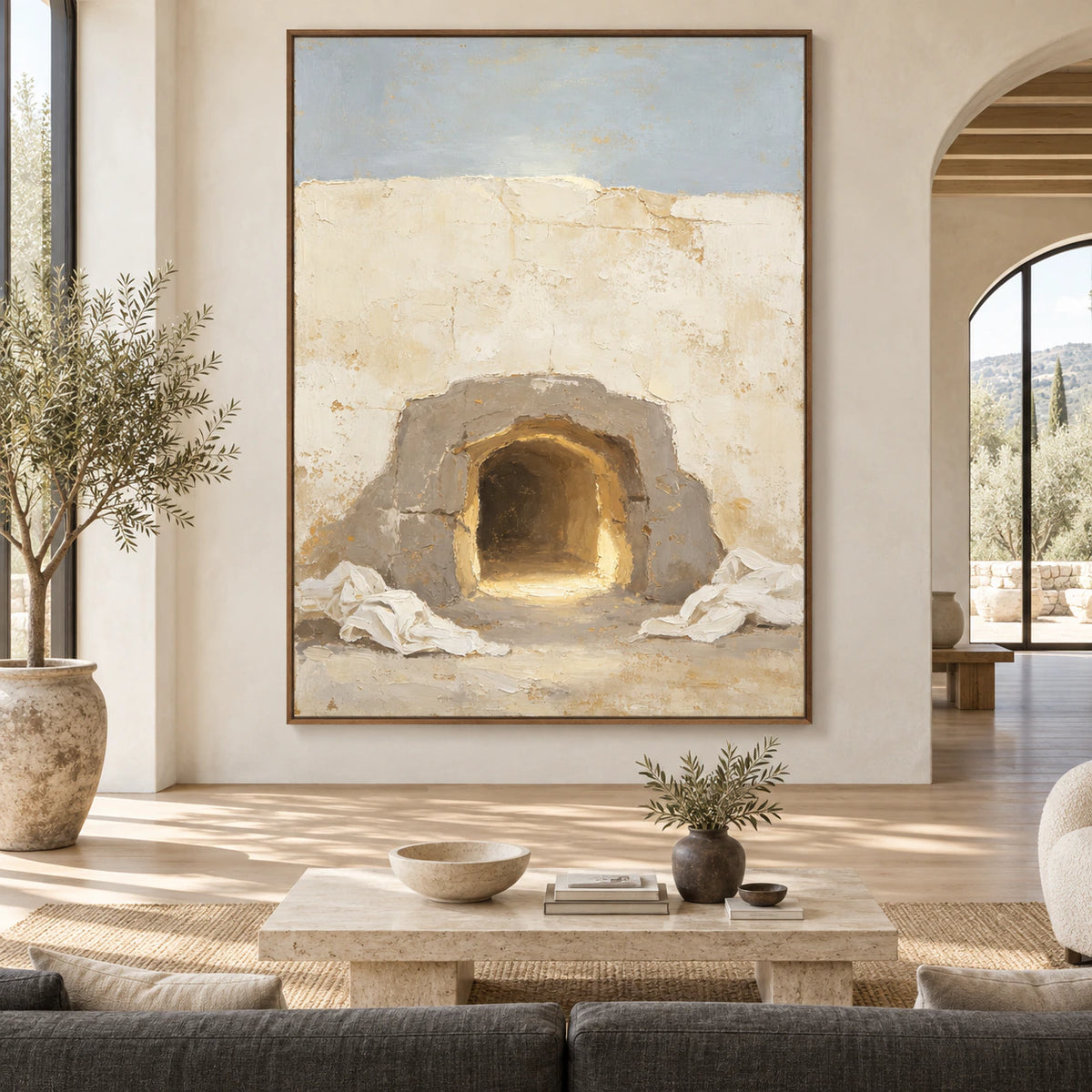 Large straight-on interior with Sunken-Portal displayed as the central oversized vertical artwork.