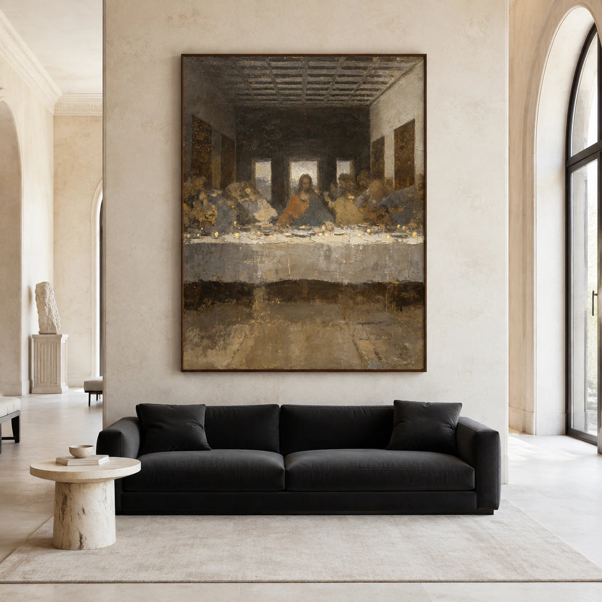 Supper-Ember displayed large and straight-on in an open architectural living space.