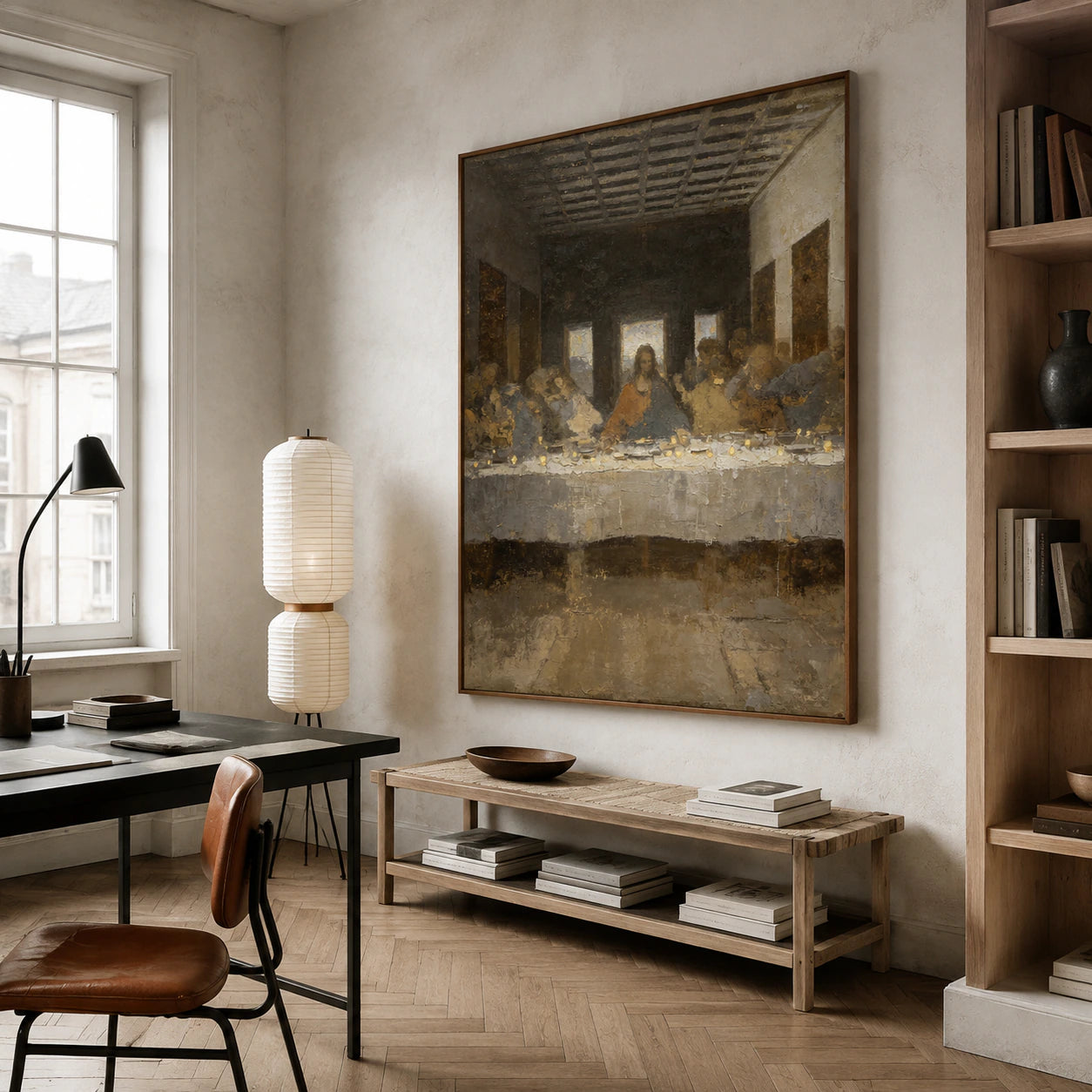 Supper-Ember featured prominently in an airy home office reading space.