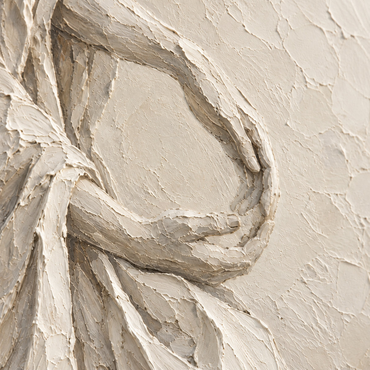 Tactile-Arc oil painting brushwork and impasto detail photographed from an oblique side angle