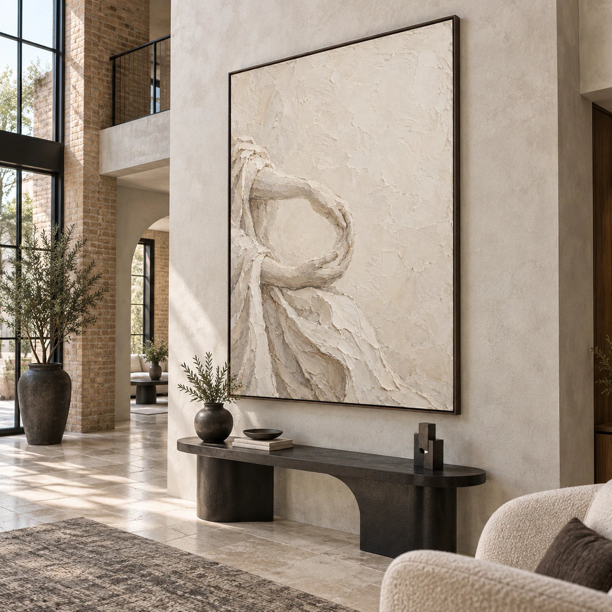 Gallery-scale foyer featuring Tactile-Arc at an impressive scale.
