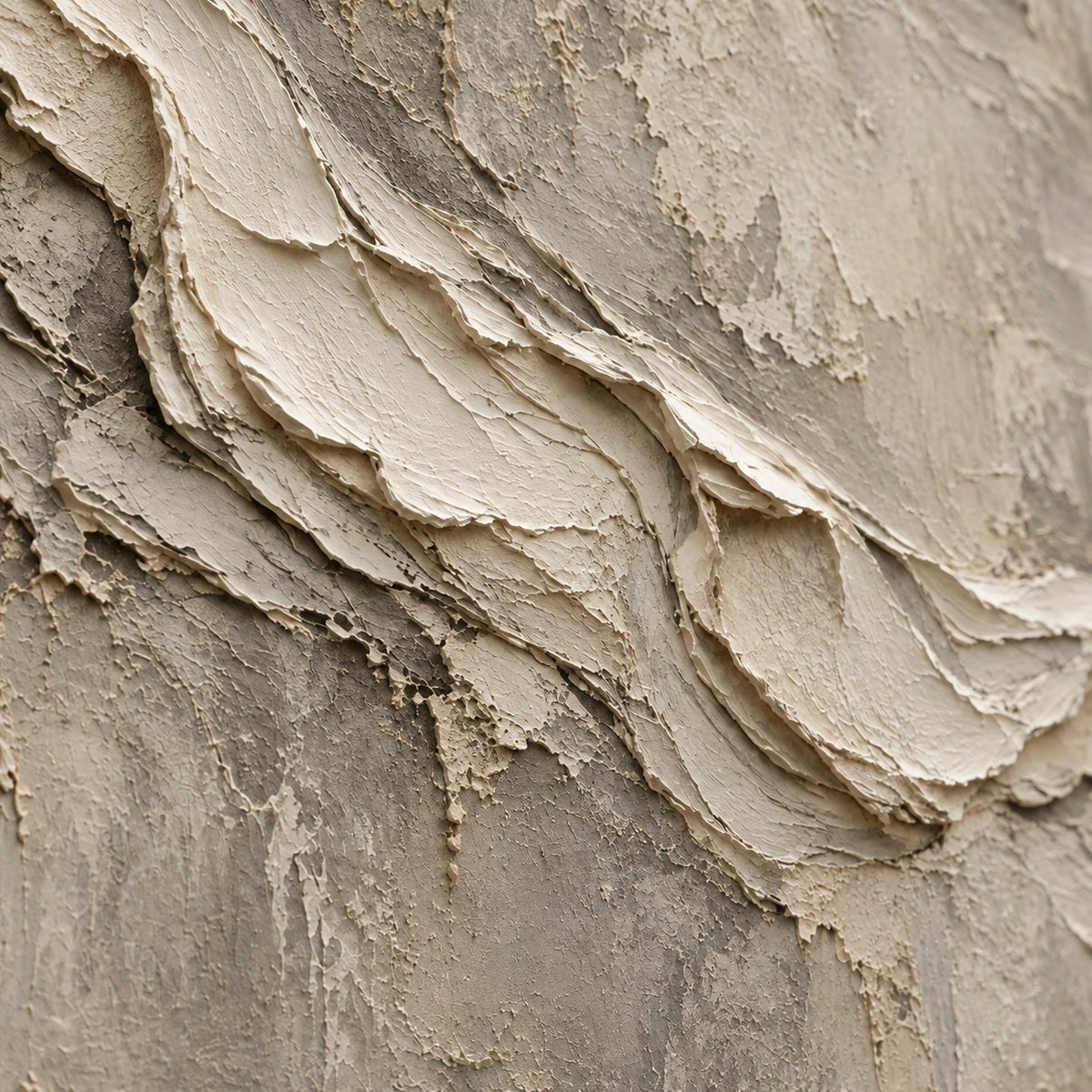 Tactile-Drift oil painting brushwork and impasto detail photographed from an oblique side angle