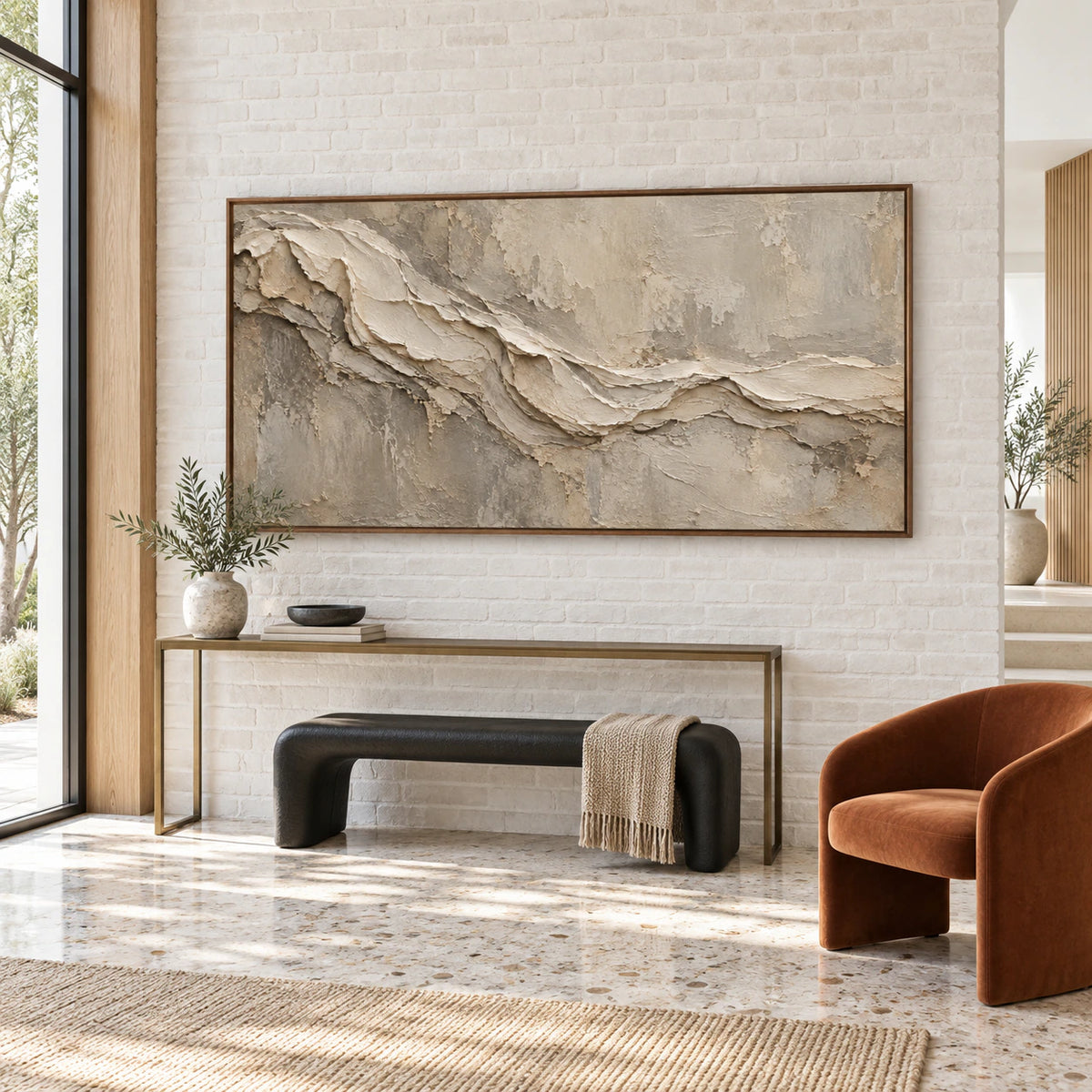 Tactile-Drift presented prominently in a gallery-scale daylight foyer.