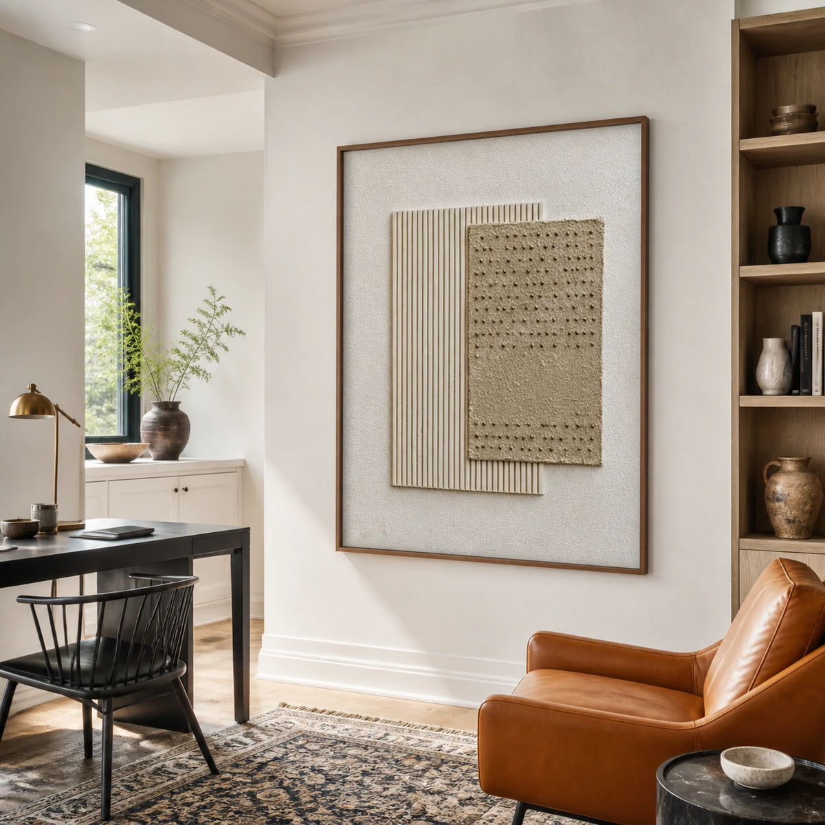 Tactile-Grid in a light-filled home office reading space.