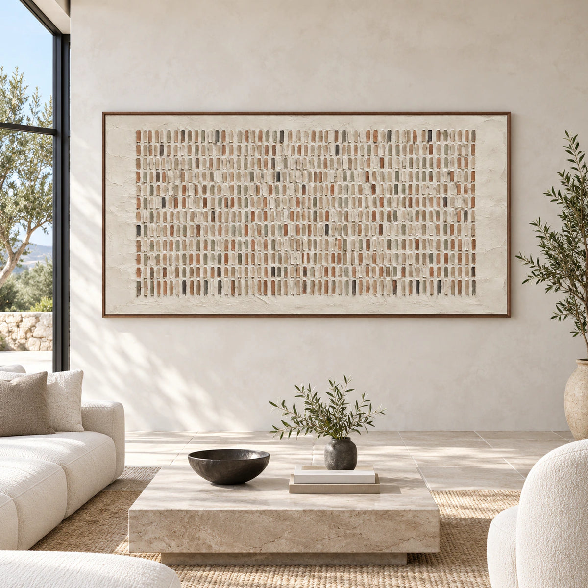 Tactile-Register displayed large and straight-on in a bright architectural living space.