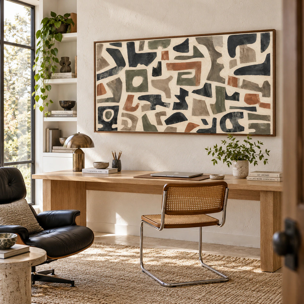 Tactile-Relic featured above a reading desk in an airy home office.