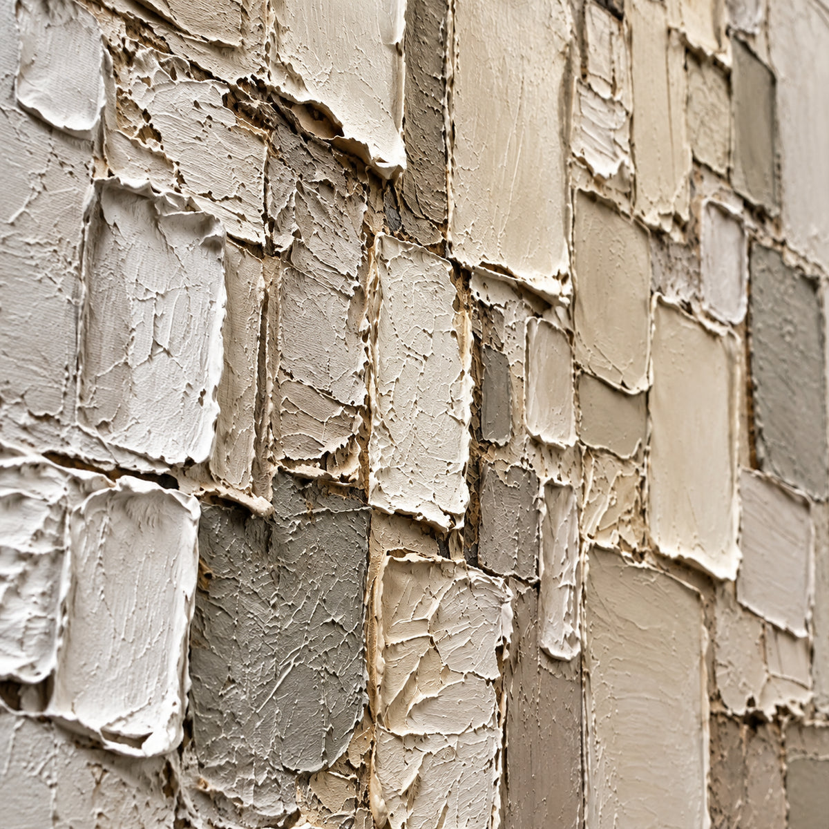Tactile-Remains oil painting brushwork and impasto detail photographed from an oblique side angle