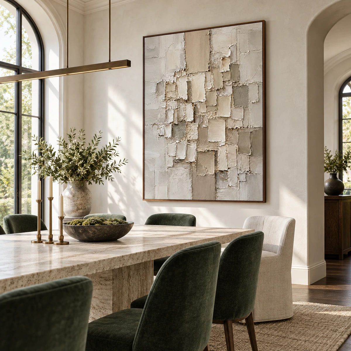 Tactile-Remains displayed prominently in a refined daylight dining room.