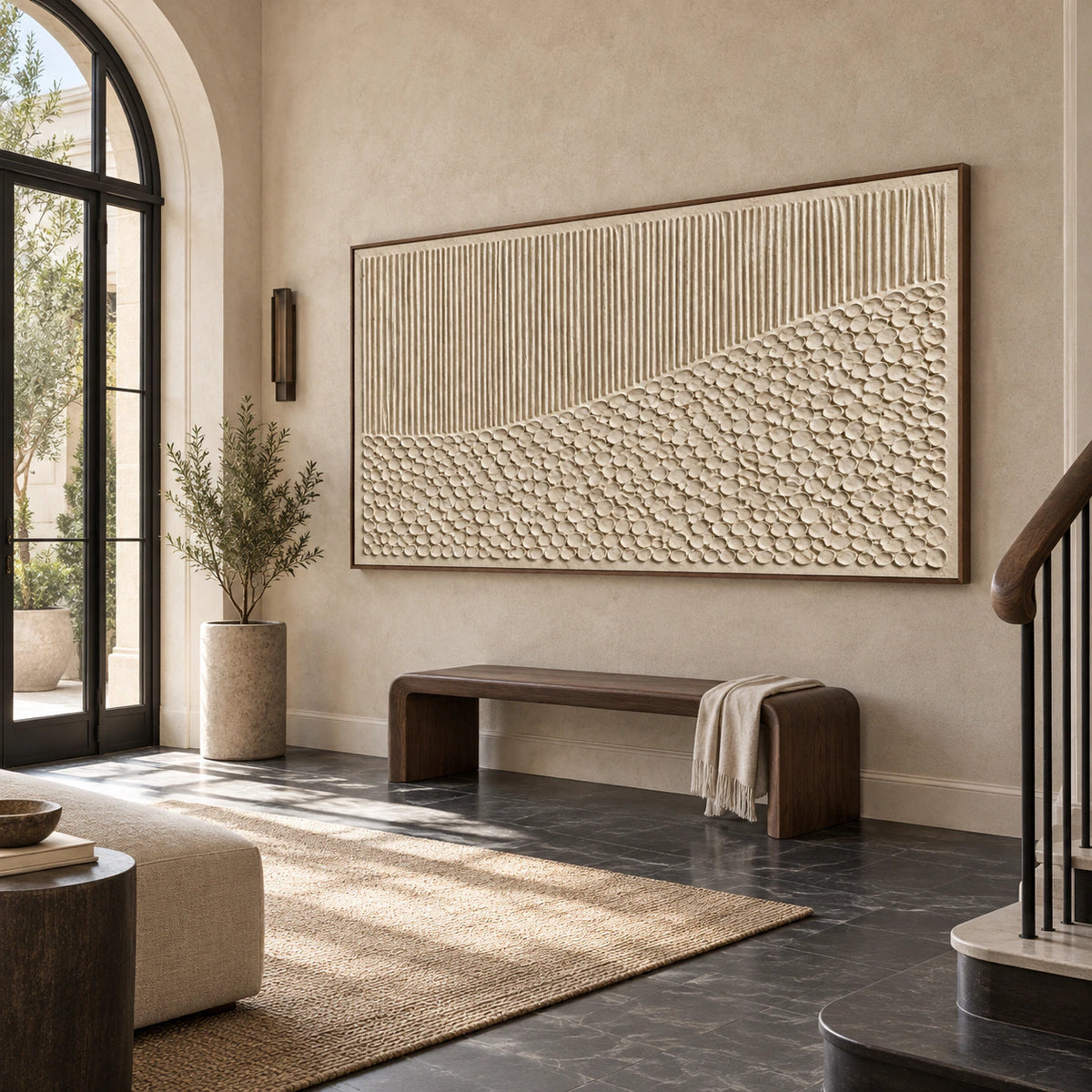 Tactile-Terrain at gallery scale in a bright foyer.