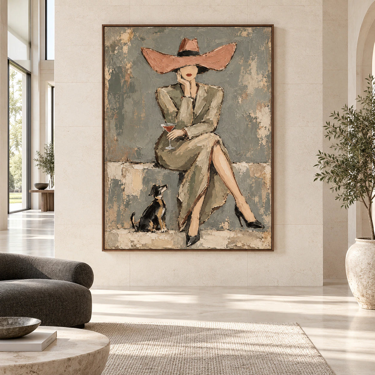 Terrace-Muse displayed at large scale on a bright gallery wall in an expansive interior.