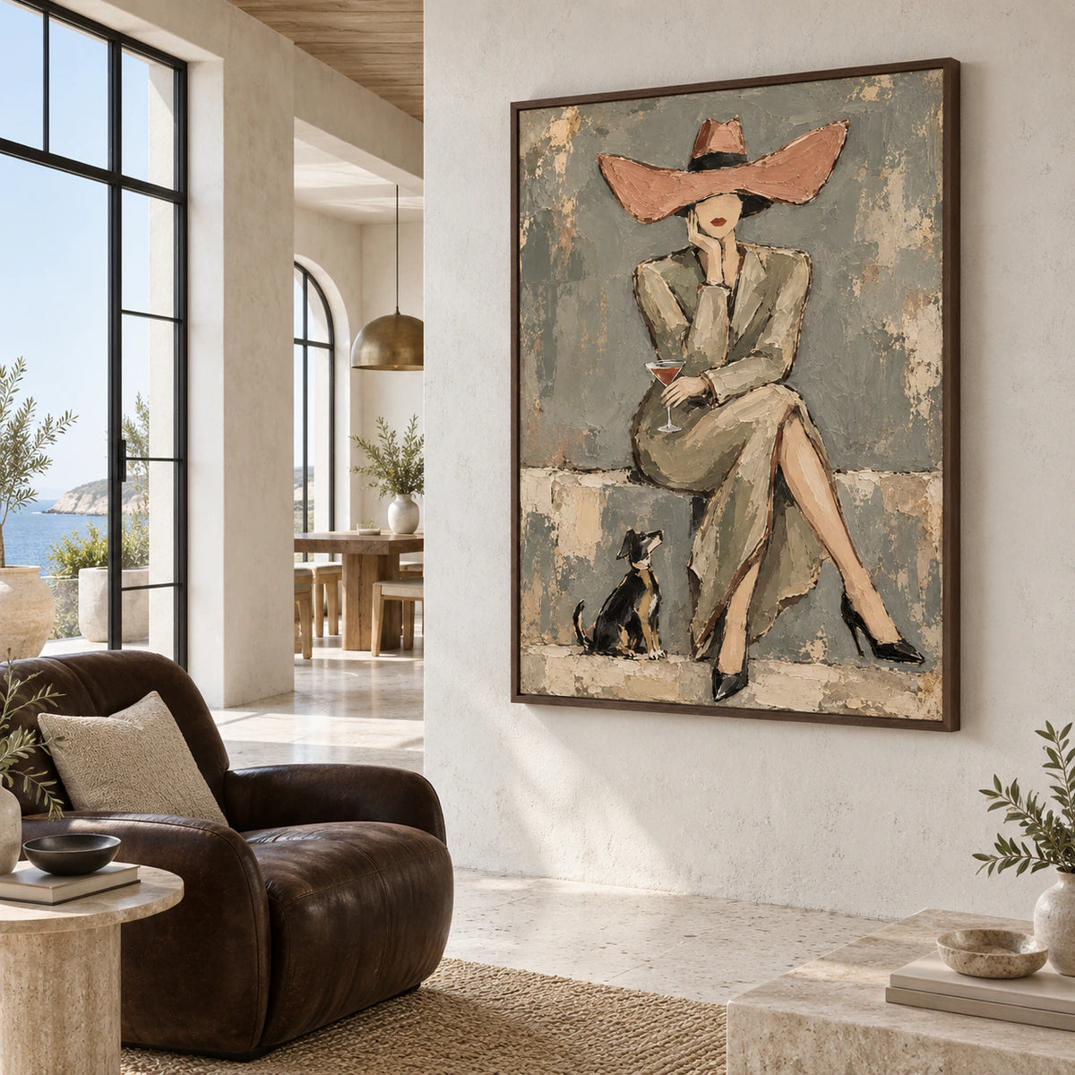 Terrace-Muse anchoring an expansive, sunlit hospitality loft interior.