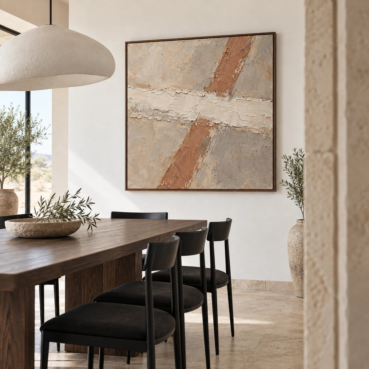 Terracotta-Span displayed prominently in a refined daylight dining room.