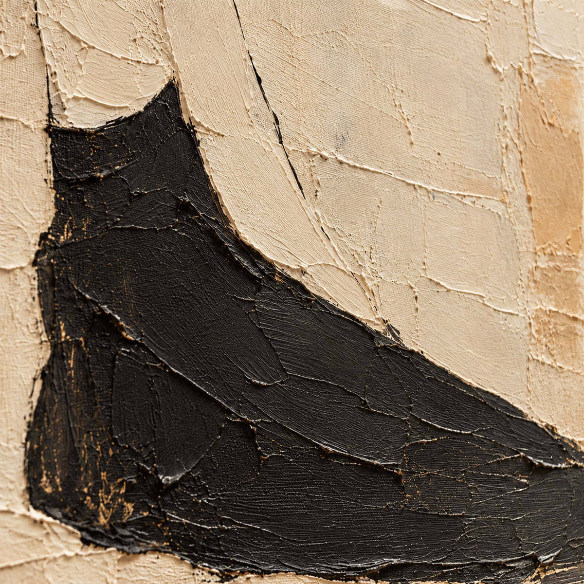 Tethered-Reverie oil painting brushwork and impasto detail photographed from an oblique side angle
