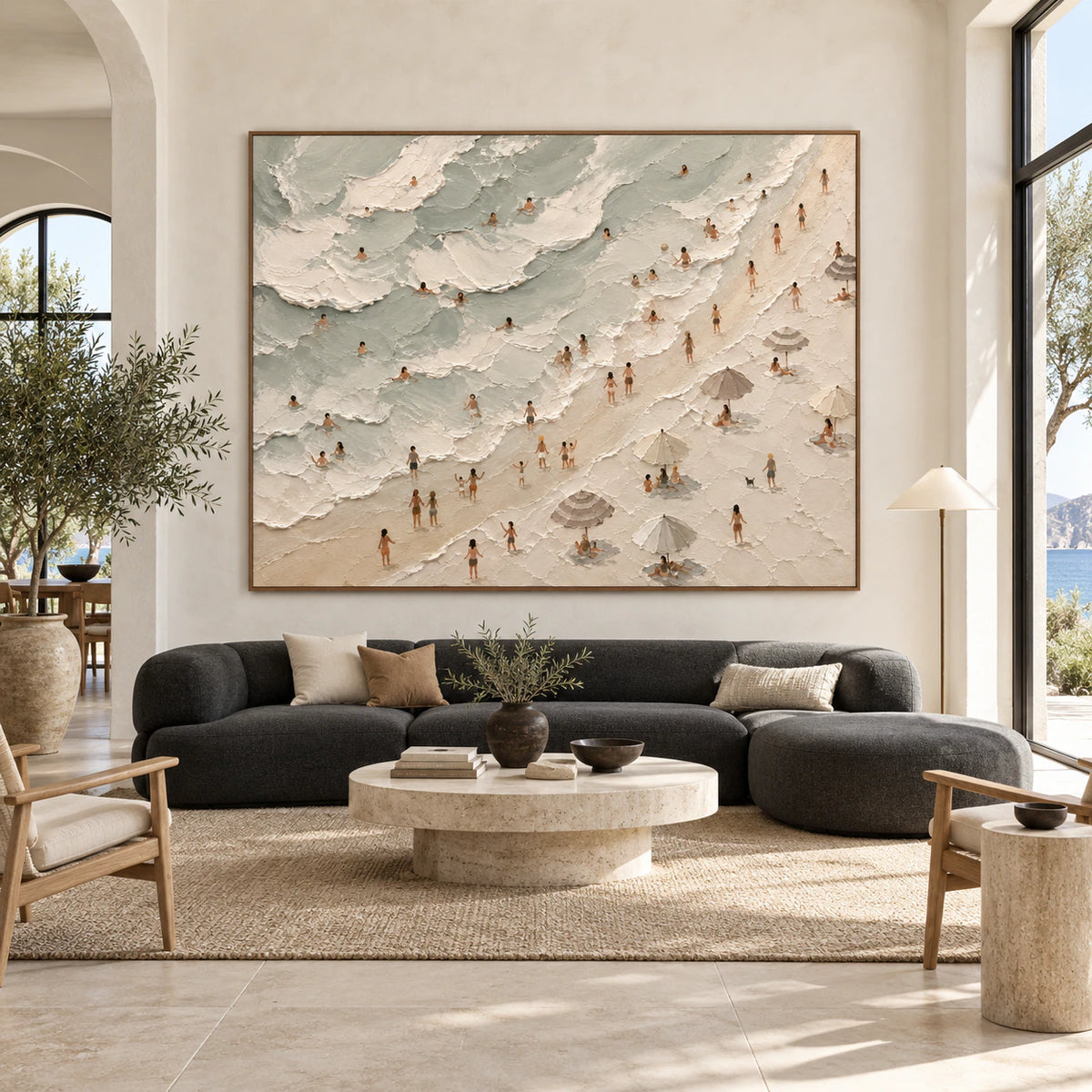 Tidal-Assembly displayed large and straight-on in a bright, open architectural living space.