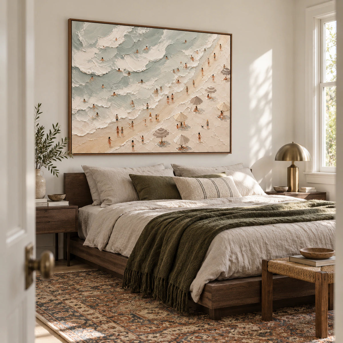 Tidal-Assembly installed above a low bed in a quiet, light-filled bedroom.