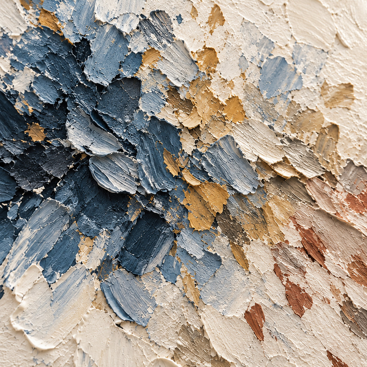 Tidal-Dispatch oil painting brushwork and impasto detail photographed from an oblique side angle