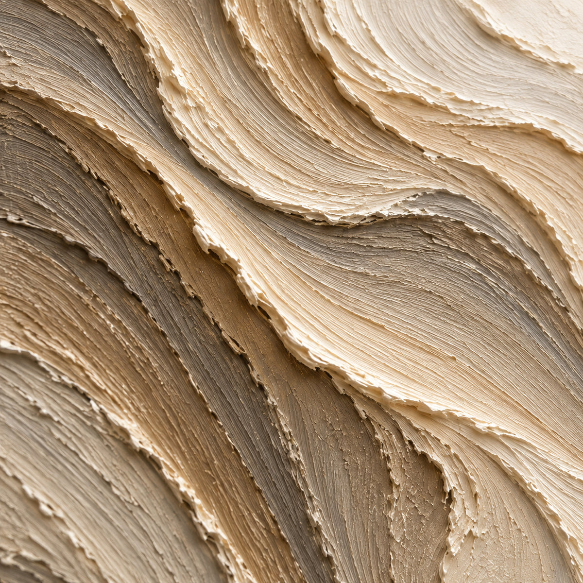 Tidal-Fold oil painting brushwork and impasto detail photographed from an oblique side angle