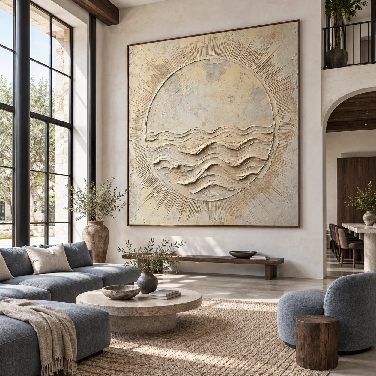 Tidal-Halo presented at large scale in an open hospitality loft interior.