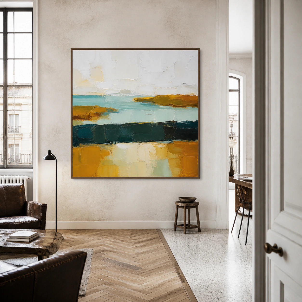 Tidal-Ochre featured prominently in an expansive loft hospitality interior.