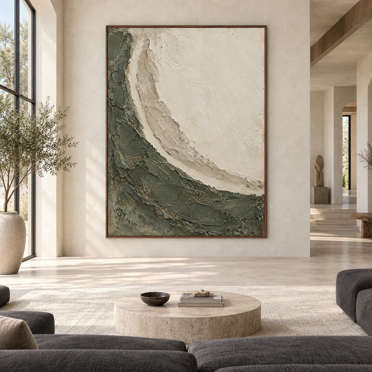 Tidal-Patina displayed at large scale in a bright architectural living space.