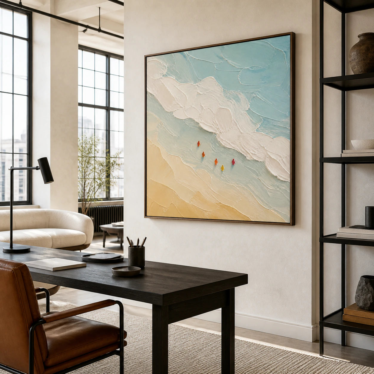 Tidal-Procession in an airy reading and home-office setting with daylight.