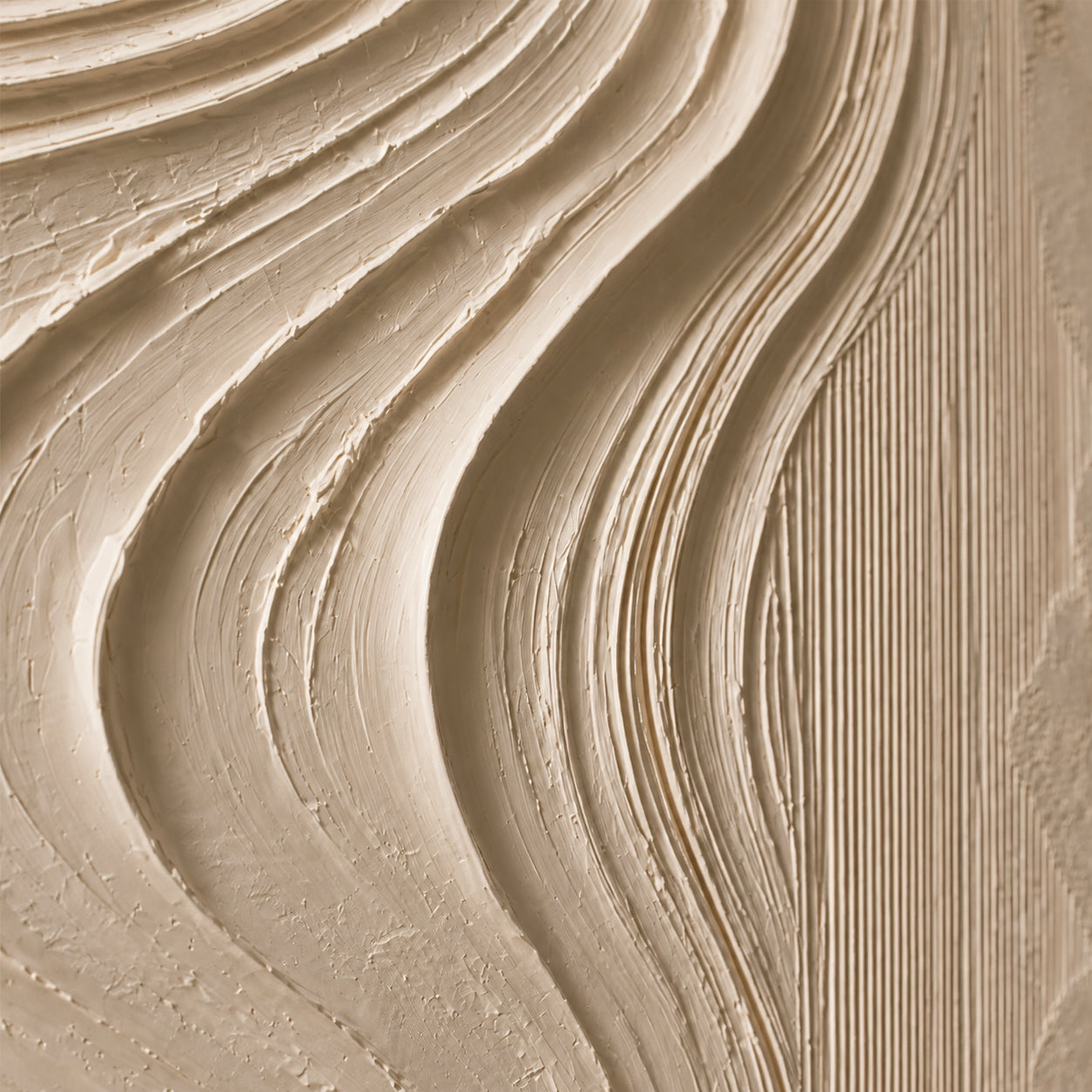 Tidal-Relief oil painting brushwork and impasto detail photographed from an oblique side angle
