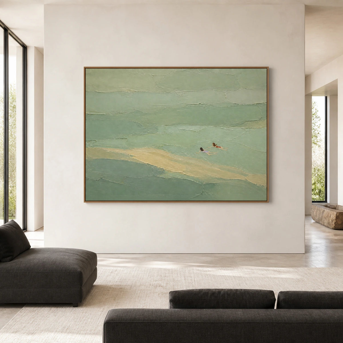 Tidal-Reverie displayed at large scale in a bright spacious interior.