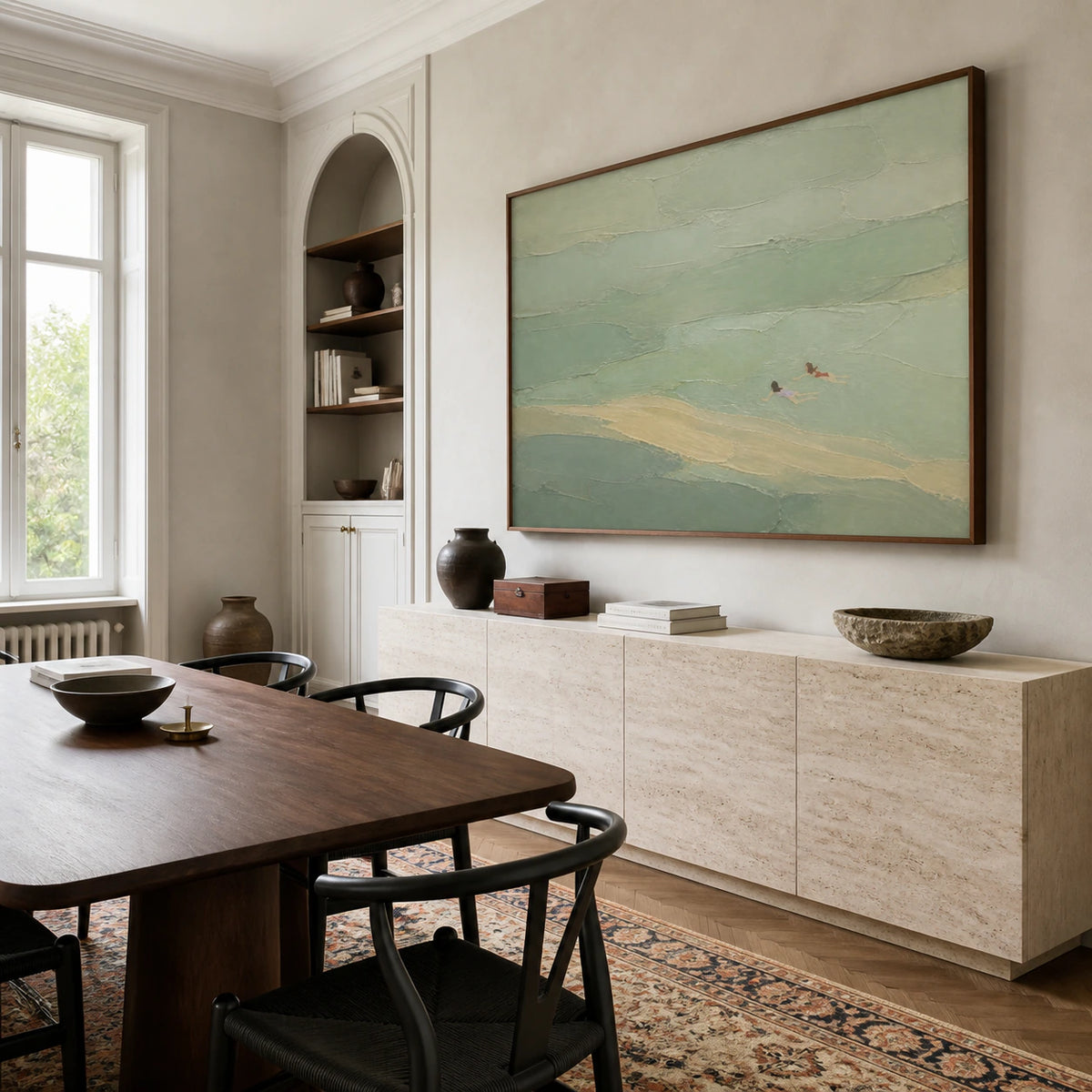 Tidal-Reverie in a refined daylight dining room.