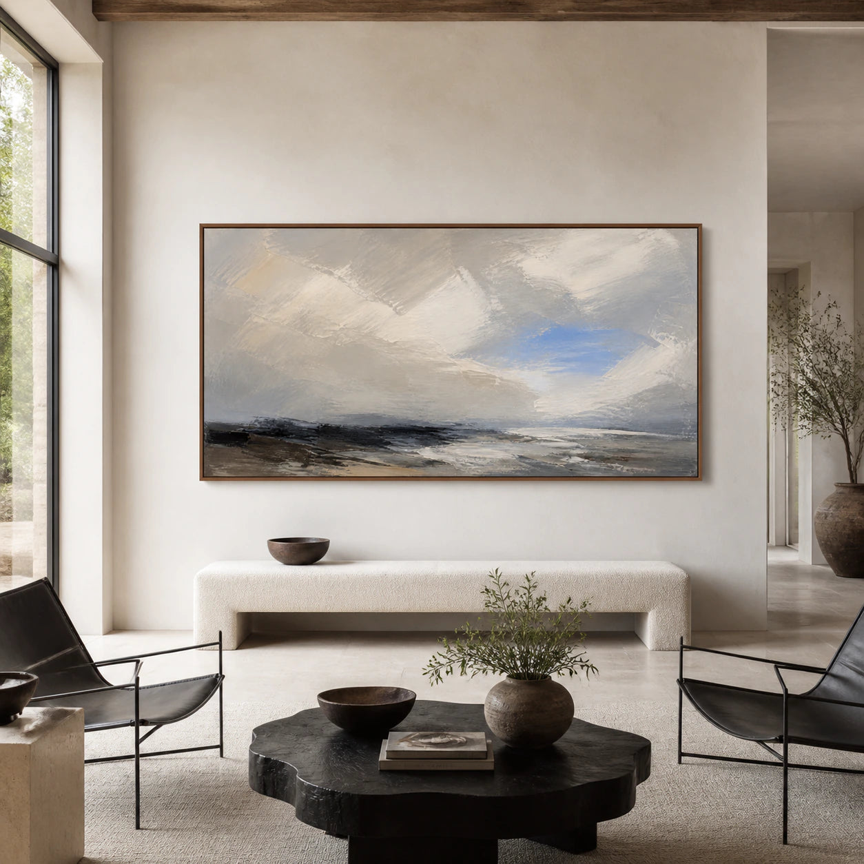 Tidal-Threshold displayed at large scale in a bright, spacious architectural living room.
