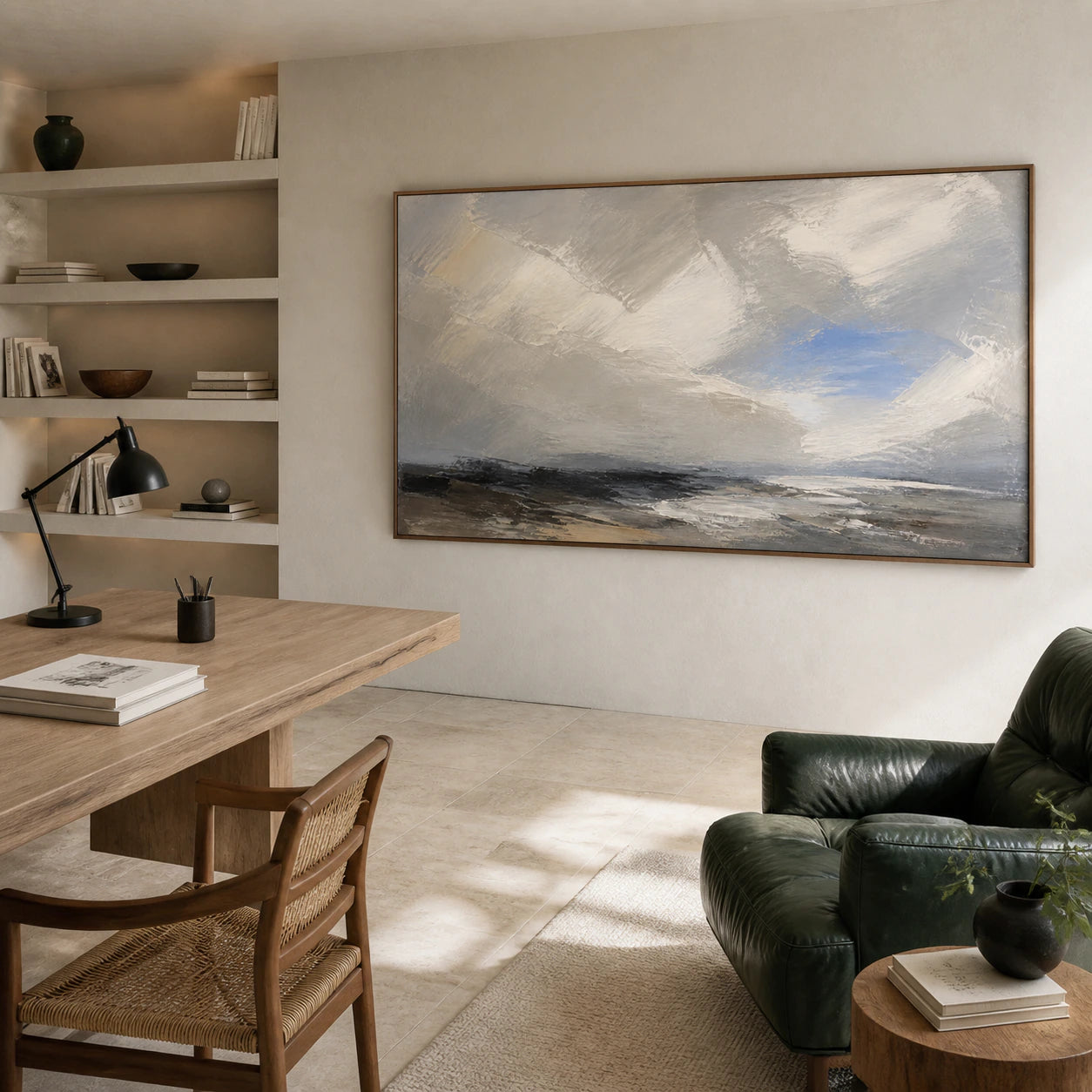 Tidal-Threshold in an airy home office with natural light and a reading chair.