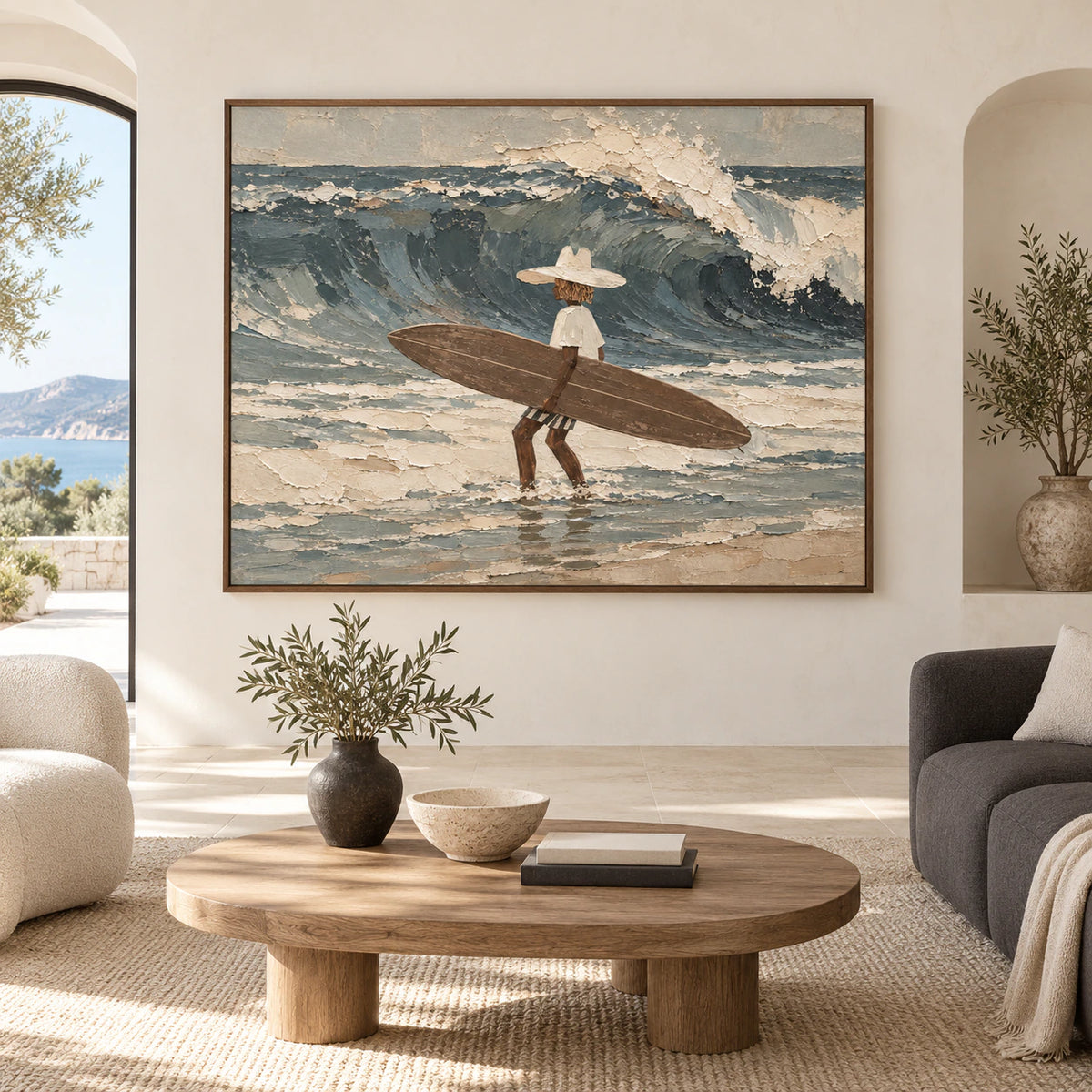 Tidal-Wayfarer displayed at large scale in a bright, spacious architectural living room.