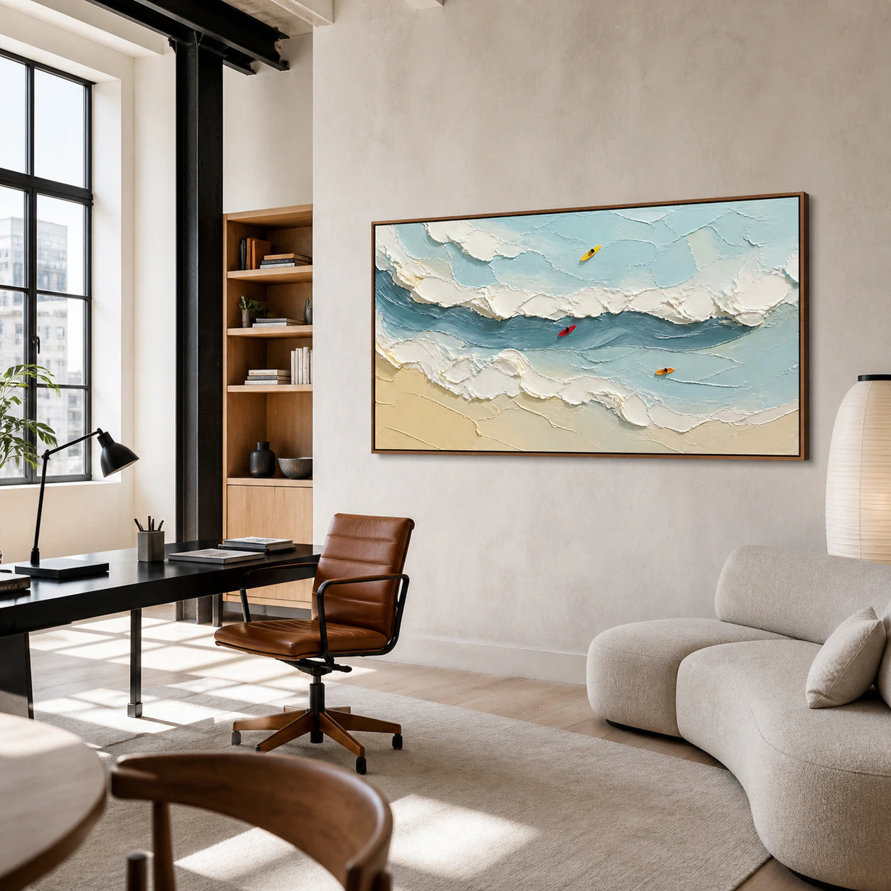 Tide-Trace in an airy home office reading space with daylight.