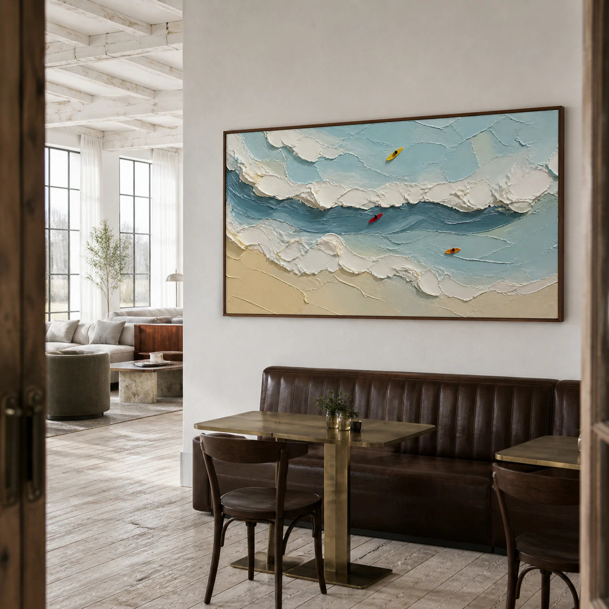 Tide-Trace in an expansive daylight-filled hospitality loft interior.
