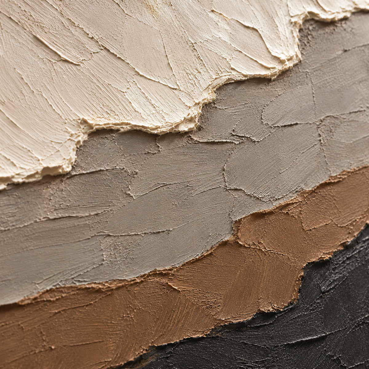 Tundra-Contour oil painting brushwork and impasto detail photographed from an oblique side angle