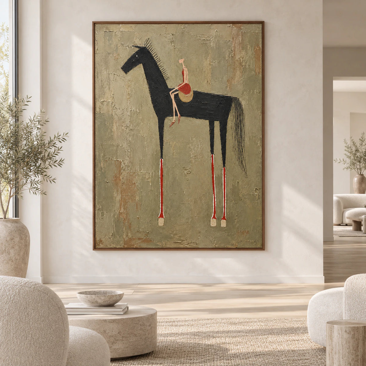 Umber-Canter displayed at large scale, straight-on in a bright expansive gallery-like living space.