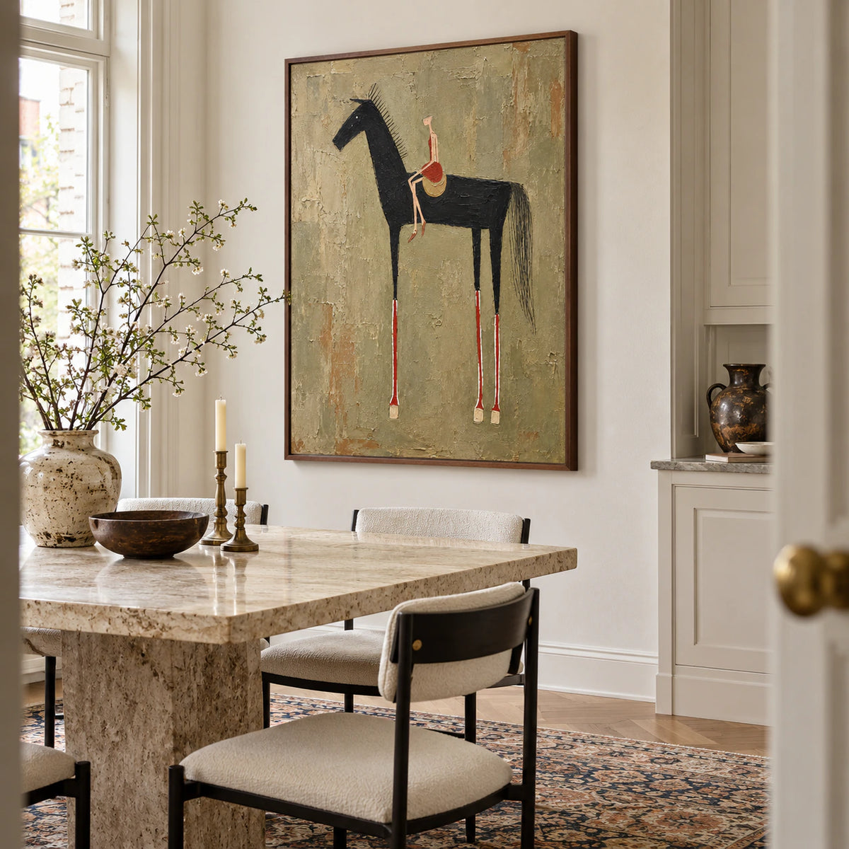 Umber-Canter displayed prominently in a refined daylight dining room.